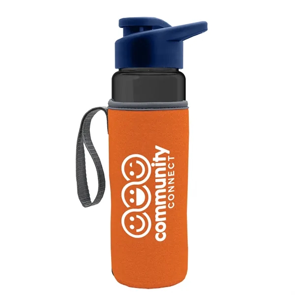 24 oz. Transparent Sports bottle with drink-thru lid  & Caddy... from ASI 40480 Koozie Group