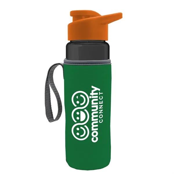 24 oz. Transparent Sports bottle with drink-thru lid  & Caddy... from ASI 40480 Koozie Group