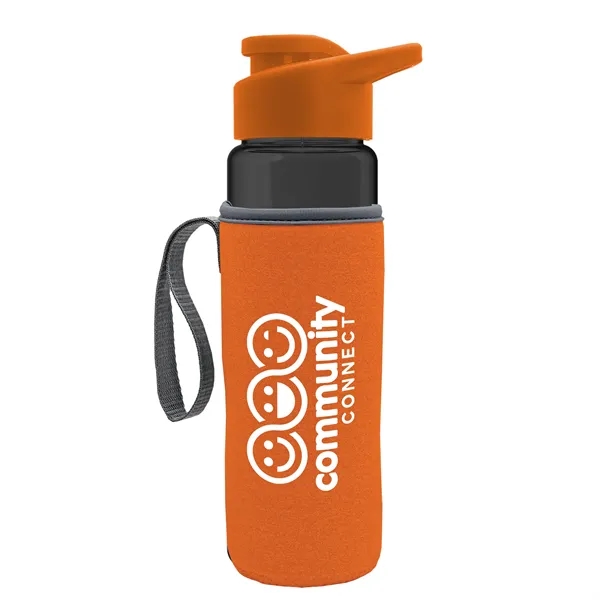 24 oz. Transparent Sports bottle with drink-thru lid  & Caddy... from ASI 40480 Koozie Group