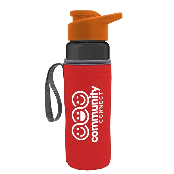 24 oz. Transparent Sports bottle with drink-thru lid  & Caddy... from ASI 40480 Koozie Group