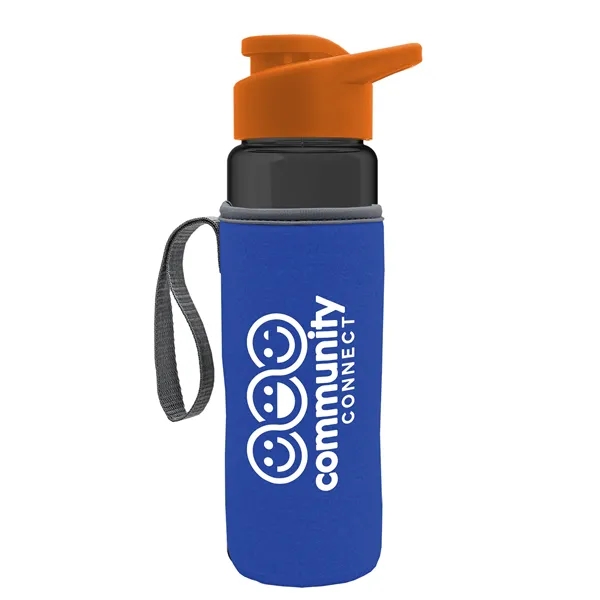 24 oz. Transparent Sports bottle with drink-thru lid  & Caddy... from ASI 40480 Koozie Group