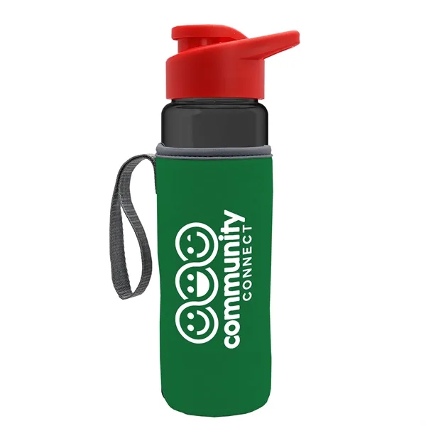 24 oz. Transparent Sports bottle with drink-thru lid  & Caddy... from ASI 40480 Koozie Group