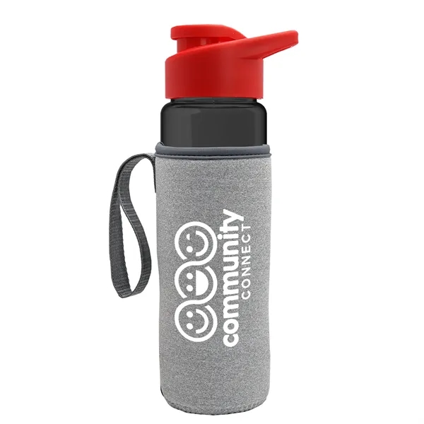 24 oz. Transparent Sports bottle with drink-thru lid  & Caddy... from ASI 40480 Koozie Group
