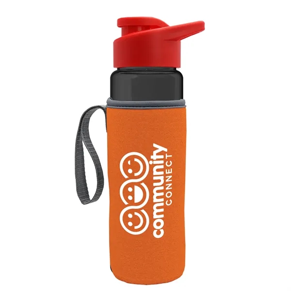 24 oz. Transparent Sports bottle with drink-thru lid  & Caddy... from ASI 40480 Koozie Group