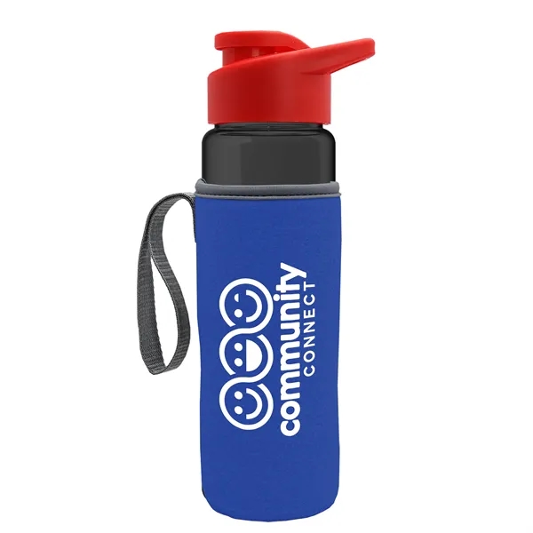 24 oz. Transparent Sports bottle with drink-thru lid  & Caddy... from ASI 40480 Koozie Group