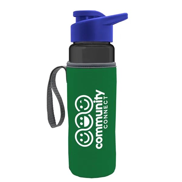 24 oz. Transparent Sports bottle with drink-thru lid  & Caddy... from ASI 40480 Koozie Group