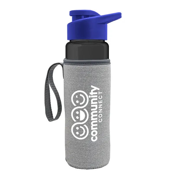 24 oz. Transparent Sports bottle with drink-thru lid  & Caddy... from ASI 40480 Koozie Group