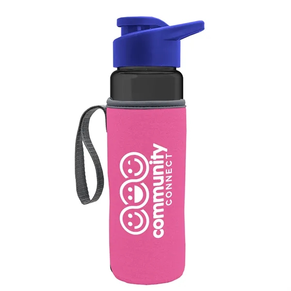 24 oz. Transparent Sports bottle with drink-thru lid  & Caddy... from ASI 40480 Koozie Group