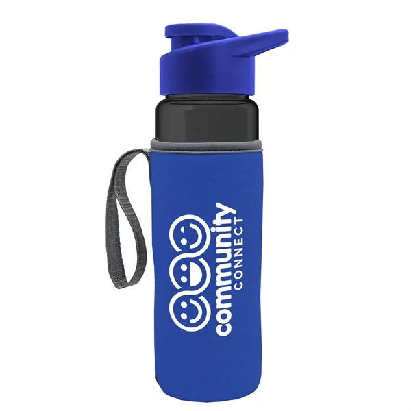 24 oz. Transparent Sports bottle with drink-thru lid  & Caddy... from ASI 40480 Koozie Group