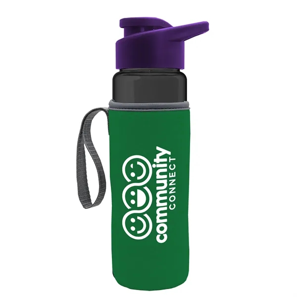 24 oz. Transparent Sports bottle with drink-thru lid  & Caddy... from ASI 40480 Koozie Group