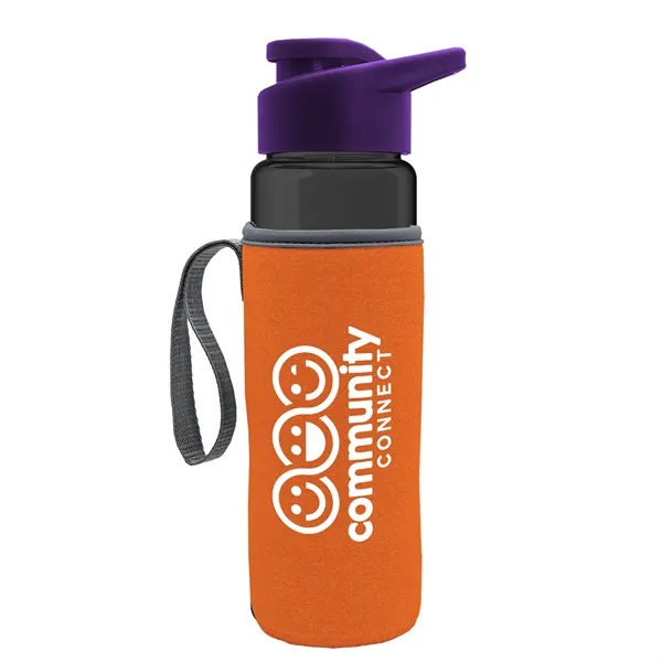24 oz. Transparent Sports bottle with drink-thru lid  & Caddy... from ASI 40480 Koozie Group