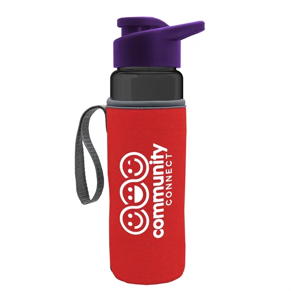 24 oz. Transparent Sports bottle with drink-thru lid  & Caddy... from ASI 40480 Koozie Group