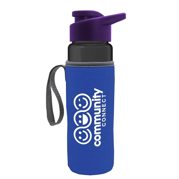 24 oz. Transparent Sports bottle with drink-thru lid  & Caddy... from ASI 40480 Koozie Group