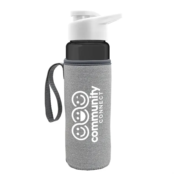 24 oz. Transparent Sports bottle with drink-thru lid  & Caddy... from ASI 40480 Koozie Group