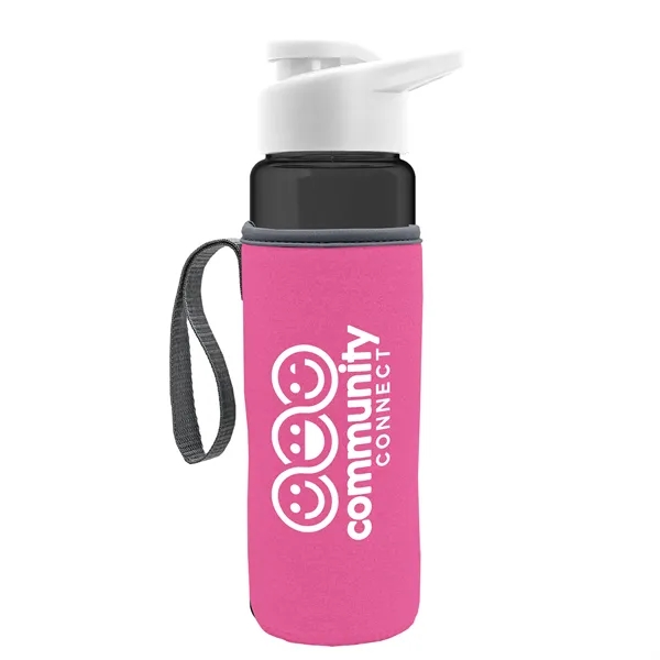 24 oz. Transparent Sports bottle with drink-thru lid  & Caddy... from ASI 40480 Koozie Group