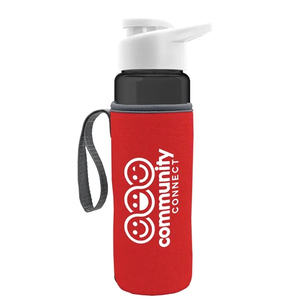 24 oz. Transparent Sports bottle with drink-thru lid  & Caddy... from ASI 40480 Koozie Group