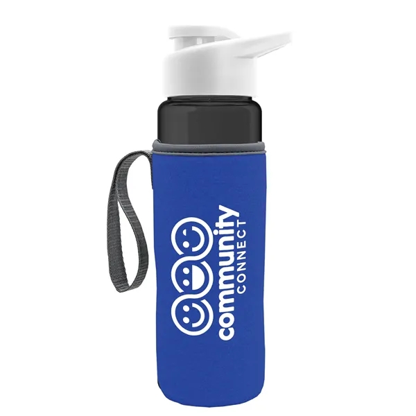 24 oz. Transparent Sports bottle with drink-thru lid  & Caddy... from ASI 40480 Koozie Group
