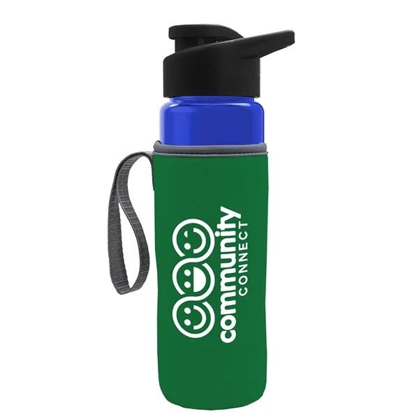 24 oz. Transparent Sports bottle with drink-thru lid  & Caddy... from ASI 40480 Koozie Group