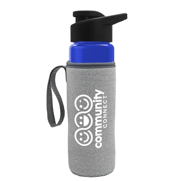 24 oz. Transparent Sports bottle with drink-thru lid  & Caddy... from ASI 40480 Koozie Group
