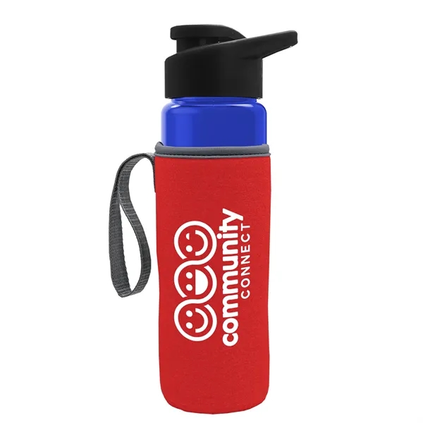 24 oz. Transparent Sports bottle with drink-thru lid  & Caddy... from ASI 40480 Koozie Group
