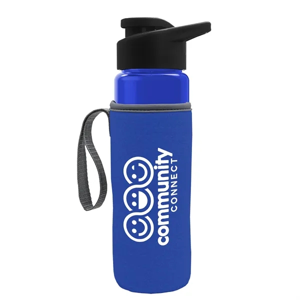 24 oz. Transparent Sports bottle with drink-thru lid  & Caddy... from ASI 40480 Koozie Group
