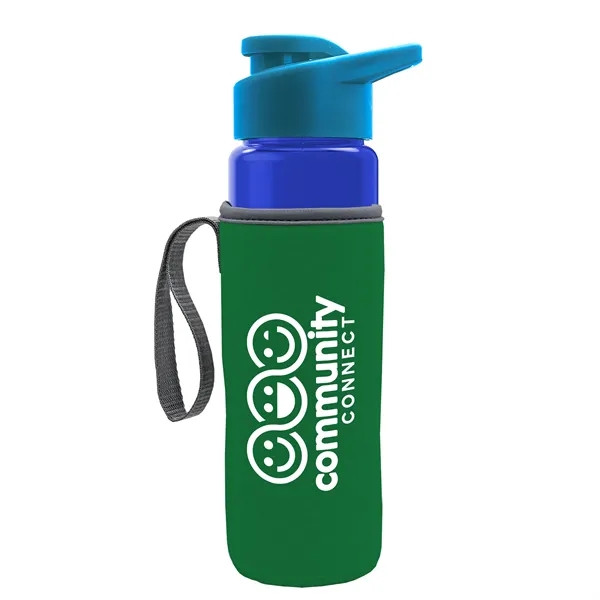 24 oz. Transparent Sports bottle with drink-thru lid  & Caddy... from ASI 40480 Koozie Group