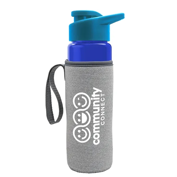 24 oz. Transparent Sports bottle with drink-thru lid  & Caddy... from ASI 40480 Koozie Group