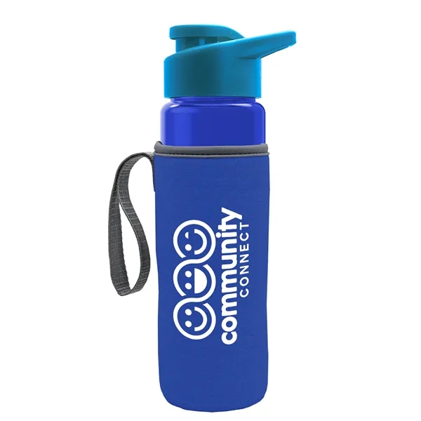 24 oz. Transparent Sports bottle with drink-thru lid  & Caddy... from ASI 40480 Koozie Group
