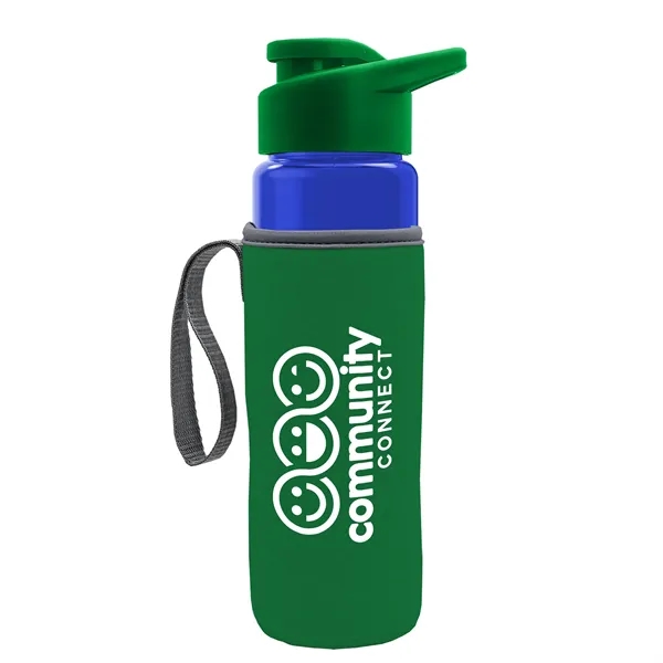 24 oz. Transparent Sports bottle with drink-thru lid  & Caddy... from ASI 40480 Koozie Group