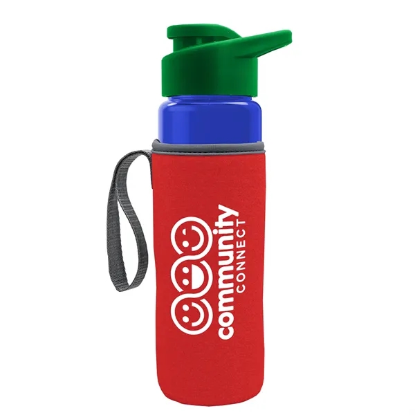 24 oz. Transparent Sports bottle with drink-thru lid  & Caddy... from ASI 40480 Koozie Group