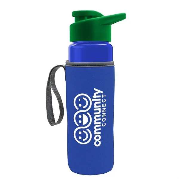 24 oz. Transparent Sports bottle with drink-thru lid  & Caddy... from ASI 40480 Koozie Group