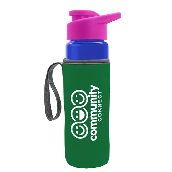 24 oz. Transparent Sports bottle with drink-thru lid  & Caddy... from ASI 40480 Koozie Group