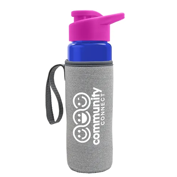 24 oz. Transparent Sports bottle with drink-thru lid  & Caddy... from ASI 40480 Koozie Group