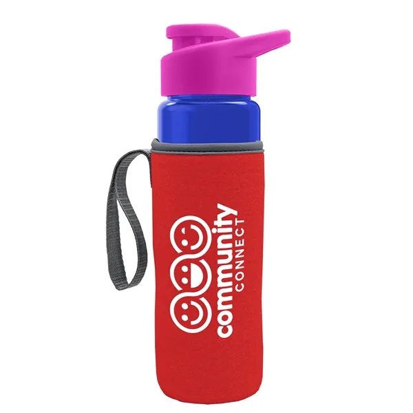 24 oz. Transparent Sports bottle with drink-thru lid  & Caddy... from ASI 40480 Koozie Group