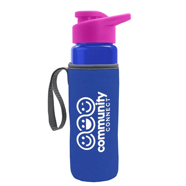 24 oz. Transparent Sports bottle with drink-thru lid  & Caddy... from ASI 40480 Koozie Group