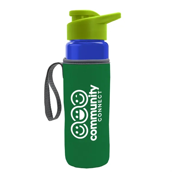 24 oz. Transparent Sports bottle with drink-thru lid  & Caddy... from ASI 40480 Koozie Group