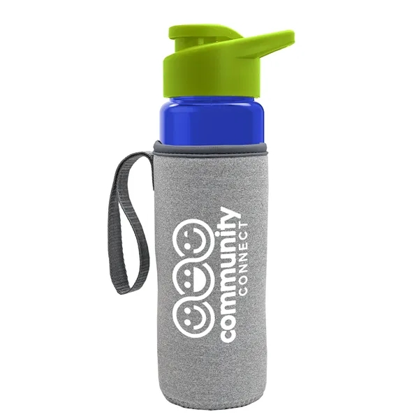 24 oz. Transparent Sports bottle with drink-thru lid  & Caddy... from ASI 40480 Koozie Group