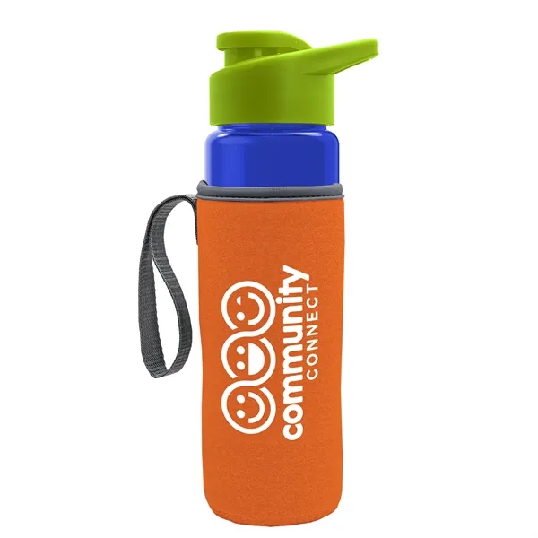 24 oz. Transparent Sports bottle with drink-thru lid  & Caddy... from ASI 40480 Koozie Group
