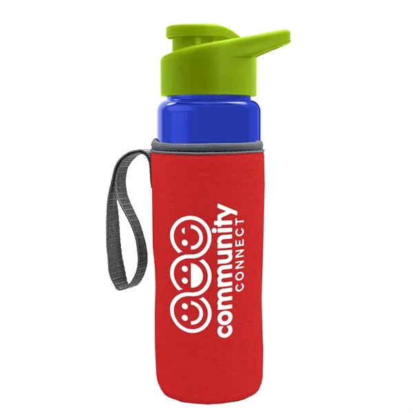 24 oz. Transparent Sports bottle with drink-thru lid  & Caddy... from ASI 40480 Koozie Group
