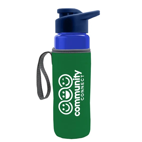 24 oz. Transparent Sports bottle with drink-thru lid  & Caddy... from ASI 40480 Koozie Group