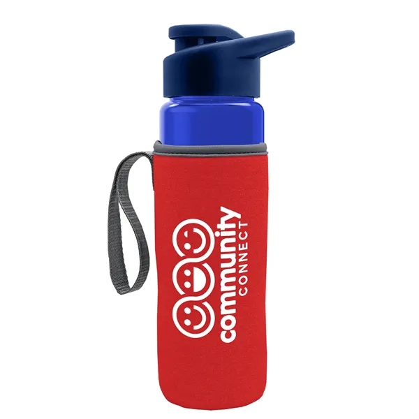 24 oz. Transparent Sports bottle with drink-thru lid  & Caddy... from ASI 40480 Koozie Group