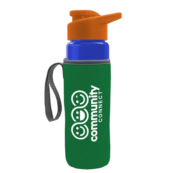 24 oz. Transparent Sports bottle with drink-thru lid  & Caddy... from ASI 40480 Koozie Group