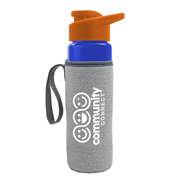 24 oz. Transparent Sports bottle with drink-thru lid  & Caddy... from ASI 40480 Koozie Group