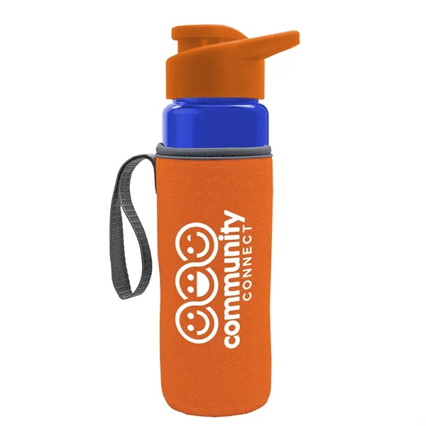 24 oz. Transparent Sports bottle with drink-thru lid  & Caddy... from ASI 40480 Koozie Group