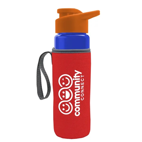 24 oz. Transparent Sports bottle with drink-thru lid  & Caddy... from ASI 40480 Koozie Group