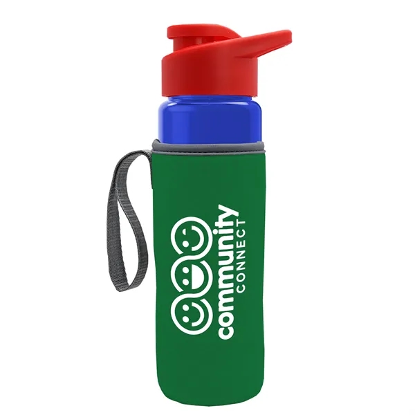 24 oz. Transparent Sports bottle with drink-thru lid  & Caddy... from ASI 40480 Koozie Group