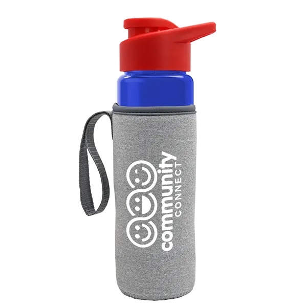 24 oz. Transparent Sports bottle with drink-thru lid  & Caddy... from ASI 40480 Koozie Group