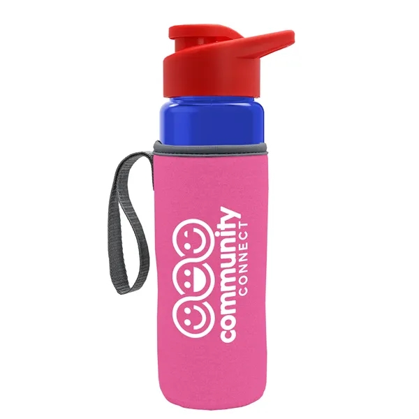 24 oz. Transparent Sports bottle with drink-thru lid  & Caddy... from ASI 40480 Koozie Group