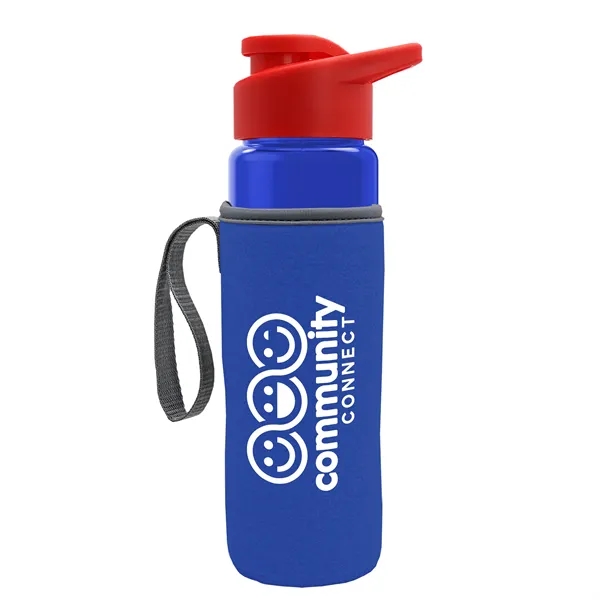 24 oz. Transparent Sports bottle with drink-thru lid  & Caddy... from ASI 40480 Koozie Group