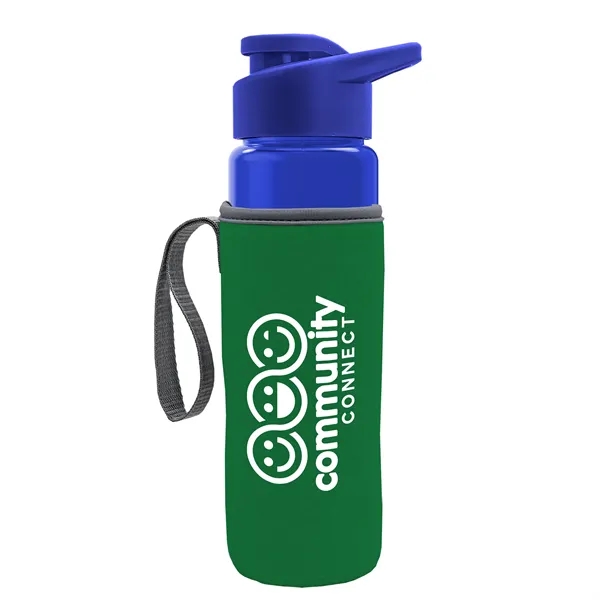 24 oz. Transparent Sports bottle with drink-thru lid  & Caddy... from ASI 40480 Koozie Group